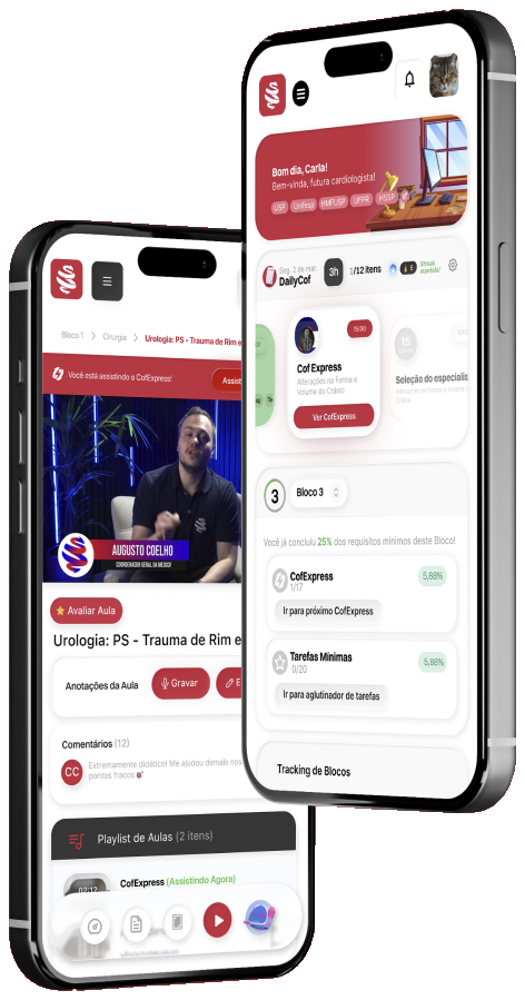 Telas do app MedCof no celular